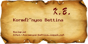 Kormányos Bettina névjegykártya